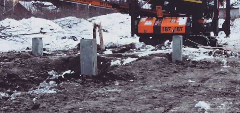 Фундамент на забивных ЖБ сваях