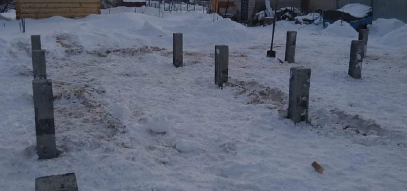 Фундамент на забивных ЖБ сваях